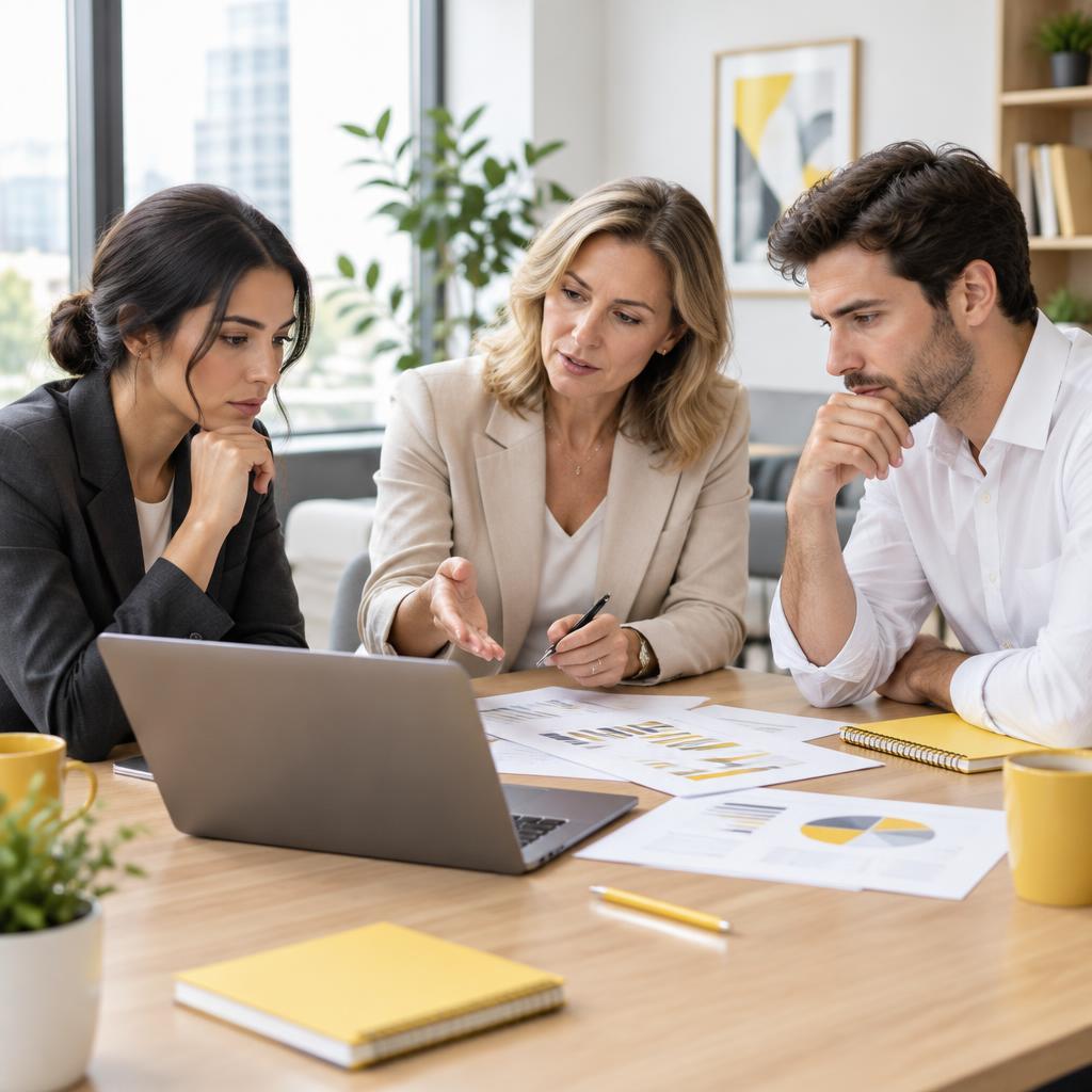 Sales professionals reviewing stalled opportunities with a coach